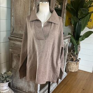 Haven Well Within Talbots collar Fleece Pullover XL NEW LOUNGEWEAR